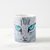 青い目のふわふわ猫 コーヒーマグカップ (中央)