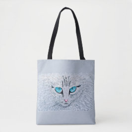 青い目のふわふわ猫 トートバッグ