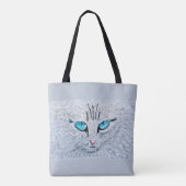 青い目のふわふわ猫 トートバッグ (裏面)