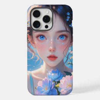 青い目のアニメ少女 iPhone 15 PRO MAXケース