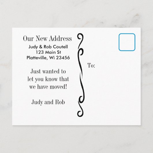 青い目のシャム猫が動く看板 案内ポストカード (裏面)