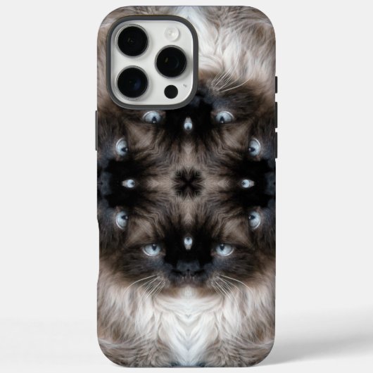 青い目のシャム猫の万華鏡模様 Case-Mate iPhoneケース (裏面)