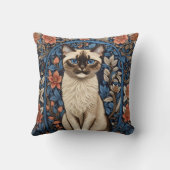 青い目のシャム猫ウィリアム・モリスインスパイア クッション (裏面)