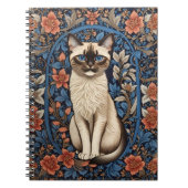青い目のシャム猫ウィリアム・モリスインスパイア ノートブック (正面)