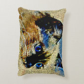 青い目のシャム猫モザイクタイル アクセントクッション (裏面(縦))