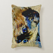 青い目のシャム猫モザイクタイル アクセントクッション (正面(垂直))