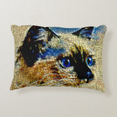 青い目のシャム猫モザイクタイル アクセントクッション (裏面)