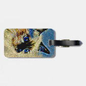 青い目のシャム猫モザイクタイル ラゲッジタグ (裏面横)