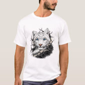 青い目のスノーレパードTシャツ Tシャツ (正面)
