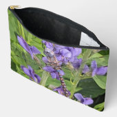 青い目のダーナトンボ紫色の花 アクセサリーポーチ (見開き)