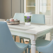 青い目のダーナトンボ紫色の花 アクリルタンブラー