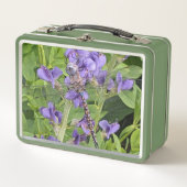 青い目のダーナトンボ紫色の花 メタルランチボックス (正面)