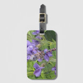 青い目のダーナトンボ紫色の花 ラゲッジタグ (正面縦)