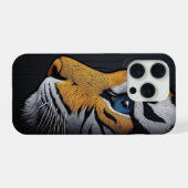 青い目のトラアート iPhoneケース (裏面横)