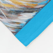 青い目のトラ絵画の フリースブランケット (角)