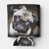 青い目のパグ顔 缶クーラー (裏面)