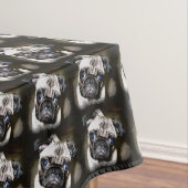 青い目のパグ黒 テーブルクロス (インサイチュ)