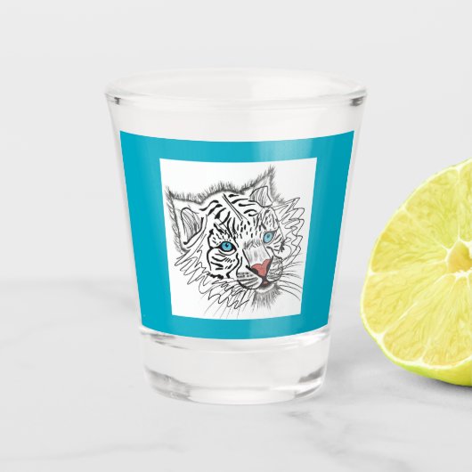 青い目のベビー虎 ショットグラス (正面)