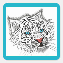青い目のベビー虎 スクエアシール