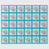 青い目のベビー虎 ラッピングペーパー (フラット)