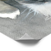 青い目のラグドール猫の水色 ポスター (角)