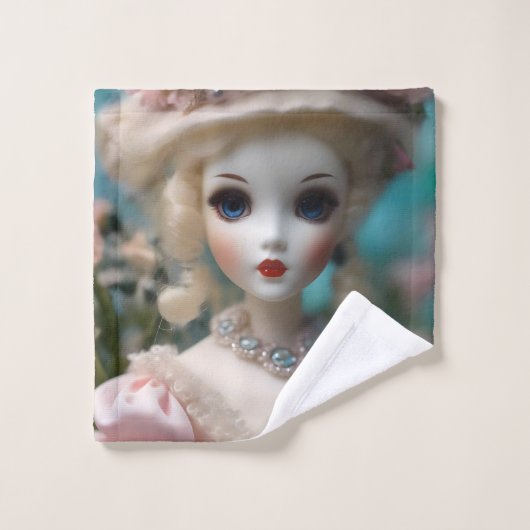 青い目のヴィンテージ人形 ウォッシュタオル (ウォッシュタオル)