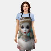 青い目のヴィンテージ人形 エプロン (着用した状態)