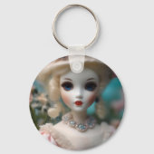 青い目のヴィンテージ人形 キーホルダー (正面)