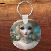 青い目のヴィンテージ人形 キーホルダー (正面)