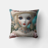 青い目のヴィンテージ人形 クッション (裏面)