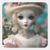 青い目のヴィンテージ人形 スクエアシール (正面)