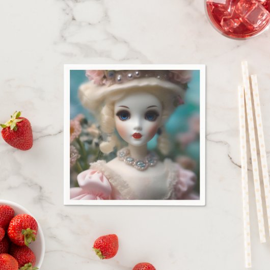 青い目のヴィンテージ人形 スタンダードカクテルナプキン (インサイチュ)