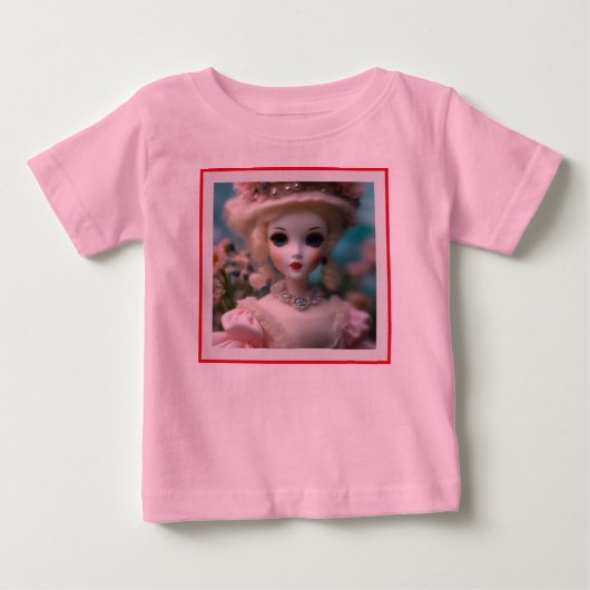 青い目のヴィンテージ人形 ベビーTシャツ (正面)