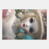 青い目のヴィンテージ人形 ラッピングペーパーシート (正面2)