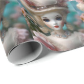 青い目のヴィンテージ人形 ラッピングペーパー (ロールコーナー)