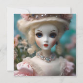 青い目のヴィンテージ人形 招待状 (裏面)