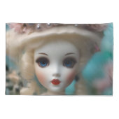 青い目のヴィンテージ人形 枕カバー (裏面)