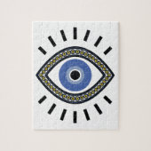 青い目の保護タリスマン民族魔法記号 ジグソーパズル (縦)