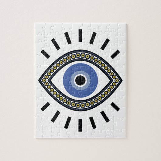 青い目の保護タリスマン民族魔法記号 ジグソーパズル (縦)