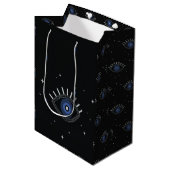 青い目の保護タリスマン民族 ミディアムペーパーバッグ (正面アングル)