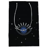 青い目の保護タリスマン民族 ミディアムペーパーバッグ (正面)