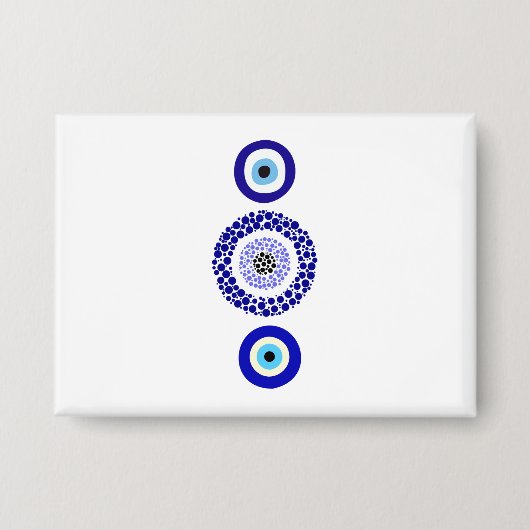 青い目の保護ボタン 缶バッジ (正面)