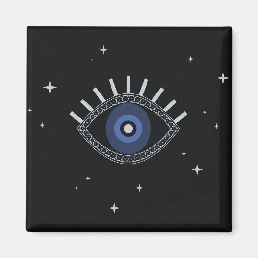 青い目の保護魔法タリスマン記号 マグネット (正面)