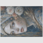 青い目の女性のバラの肖像画 薄葉紙 (正面)