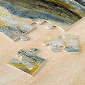 青い目の小さな女の子と帽子 – 水彩アート –  ジグソーパズル (側面)