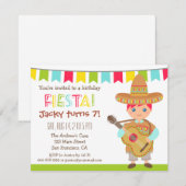 青い目の少年 メキシコのフィエスタ 子供の誕生日パーティー 招待状 (正面/裏面)