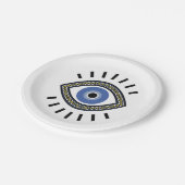 青い目の幸運を守るビーズ・タリスマン ペーパープレート (アングル)