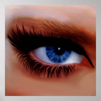 青い目の後ろに ポスター