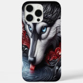 青い目の狼の反射シーン Case-Mate iPhoneケース (裏面)