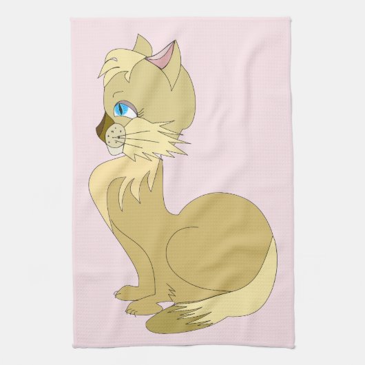 青い目の猫のキッチンタオル – カスタマイズ可能 キッチンタオル (縦)